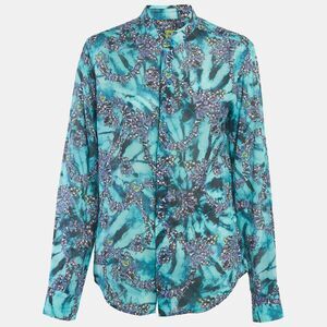 Versace Jeans Blue Gems Print Cotton Shirt L